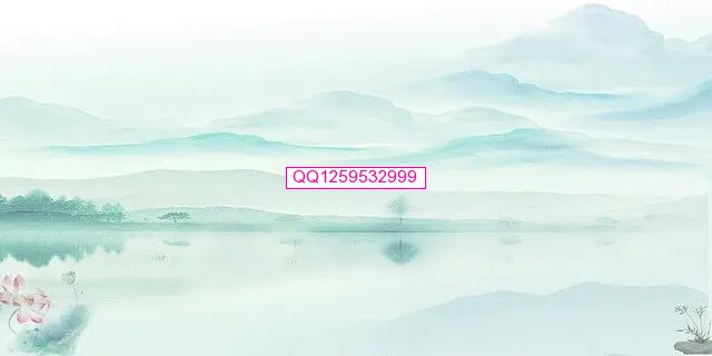 绿色古风山水淡雅湖面荷花水墨企业展板背景