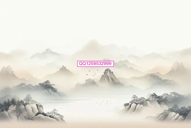 画作山峰水墨画插画图片