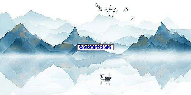 复古意境渔船大气中国风山水水墨画国潮卡通 - 小红书